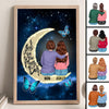 Mom And Daughter On Moon Personalized Vertical Poster