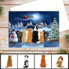 Dogs At Christmas Gate Personalized Postcard