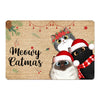 Meowy Catmas Cute Peeking Fluffy Cat Christmas Personalized Doormat