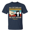 Best Cat Dad Fluffy Cat Personalized Shirt (Up to 9 Cats)