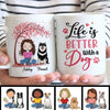 Chibi Girl Better Life With Dogs Personalized Mug