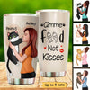 Gimme Food Not Kisses Cat & Girl Personalized Tumbler