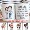 Dad Thanks For Teaching Me Funny Cartoon Caricature Personalized Mug