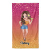 Summer Pretty Woman Colorful Gradient Personalized Beach Towel