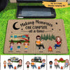 Happy Campers Camping Family Doll Personalized Doormat