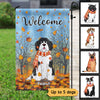 Cute Sitting Dog In Fall Breeze Personalized Garden Flag