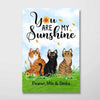 My Sunshine Sitting Cat Cartoon Personalized Vertical Poster