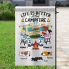 Happy Campers And Dogs Cats Personalized Garden Flag