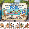 Welcome To Grandparents Pool With Grandkids Personalized Metal Sign