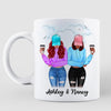 Modern Girls Besties Sisters Front View Personalized Mug