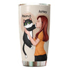 Gimme Food Not Kisses Cat & Girl Personalized Tumbler