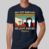 Best Cat Dad Fluffy Cat Personalized Shirt (Up to 9 Cats)