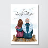 Dad Always With Daughter Memorial Personalized Vertical Poster