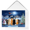 Dogs At Christmas Gate Personalized Postcard