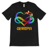 Colorful Mom Grandma Heart Infinity Personalized Shirt