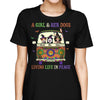 Girl And Dogs Living Life In Peace Hippie Girl Halloween Personalized Shirt