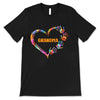 Mom Grandma Colorful Heart Hand Print Personalized Shirt