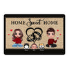 Heart Rings Doll Family Personalized Doormat