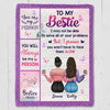 Flowers And Butterflies To My Bestie Modern Girls Gift For Besties Sisters Siblings Personalized Fleece Blanket