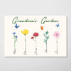 Family Watercolor Flowers Personalized Horizontal Poster (up to 16 Kids)