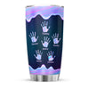 Mom Grandma Hand Print Hologram Metal Personalized Tumbler