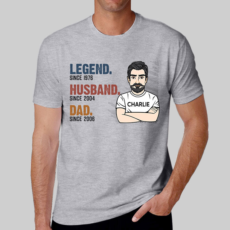 Retro The Legend Dad Personalized Shirt