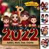 Family Sitting 2022 Christmas Personalized Wooden Ornament