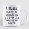 Dad Thanks For Teaching Me Funny Cartoon Caricature Personalized Mug