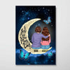 Mom And Daughter On Moon Personalized Vertical Poster