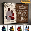Half Texture Couple Sitting Back View Valentine Anniversary Gift For Him For Her Unframed Personalized Horizontal Poster