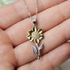 To The Best Mother In The World Sunflower Pendant Necklace