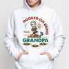 Hooked On Being Grandpa Fishing Caricature Personalized Shirt