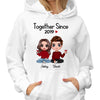 Doll Couple Sitting Gift For Him For Her Personalized Hoodie Sweatshirt