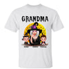Halloween Moon And Grandma Mom Witch With GrandKids Personalized Shirt