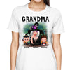 Green Castle Grandma Mom Witch With GrandKids Halloween Personalized Shirt