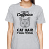 Run On Cat Hair & Caffeine Cat Head Outline Personalized Shirt