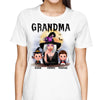 Moon Light Grandma Mom Witch With GrandKids Halloween Personalized Shirt