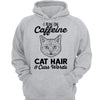 Run On Cat Hair & Caffeine Cat Head Outline Personalized Shirt