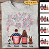 Fourth Of July Independence Day Couple & Dog Personalized Shirt