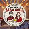 Bar & Grill Doll Couple Personalized Bar Wood Sign