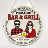 Bar & Grill Doll Couple Personalized Bar Wood Sign