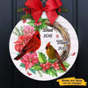 Cardinals Wreath Memorial Personalized Door Hanger Sign