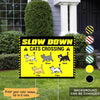 Cats Crossing Personalized Cat Decorative Yard Sign